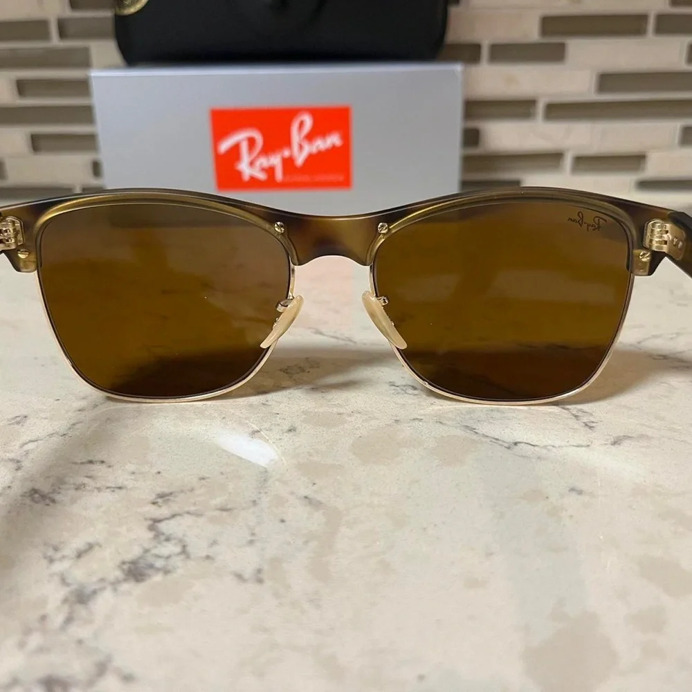 Ray-Ban Black and Brown Sunglasses with Case